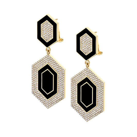 MICHAEL M Chroma Pavé Hexagon Cocktail Earrings ER490