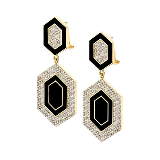 MICHAEL M Chroma Pavé Hexagon Cocktail Earrings ER490