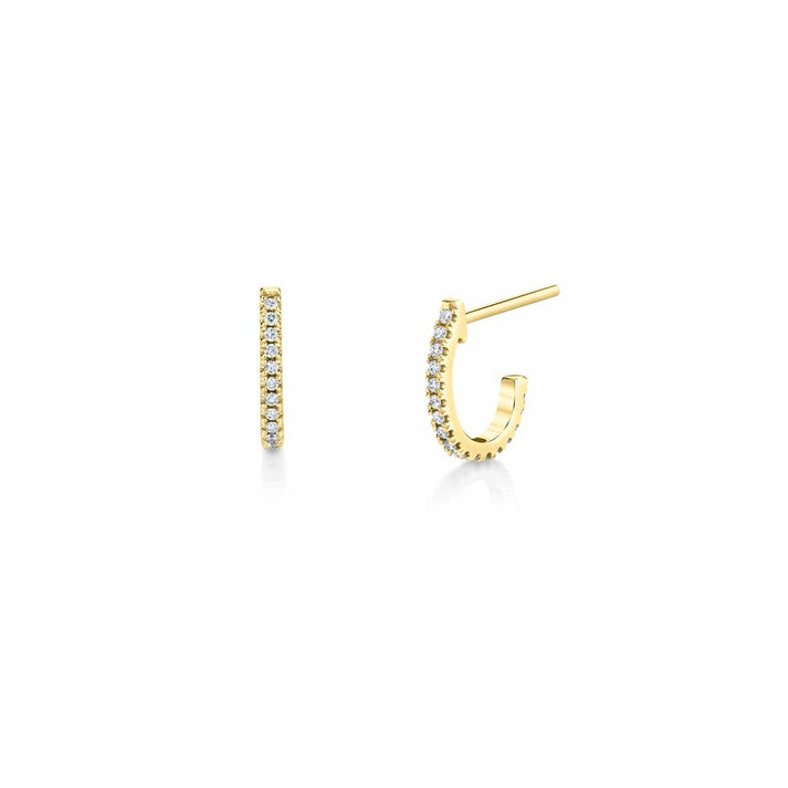 Diamond Huggie Hoop Earrings