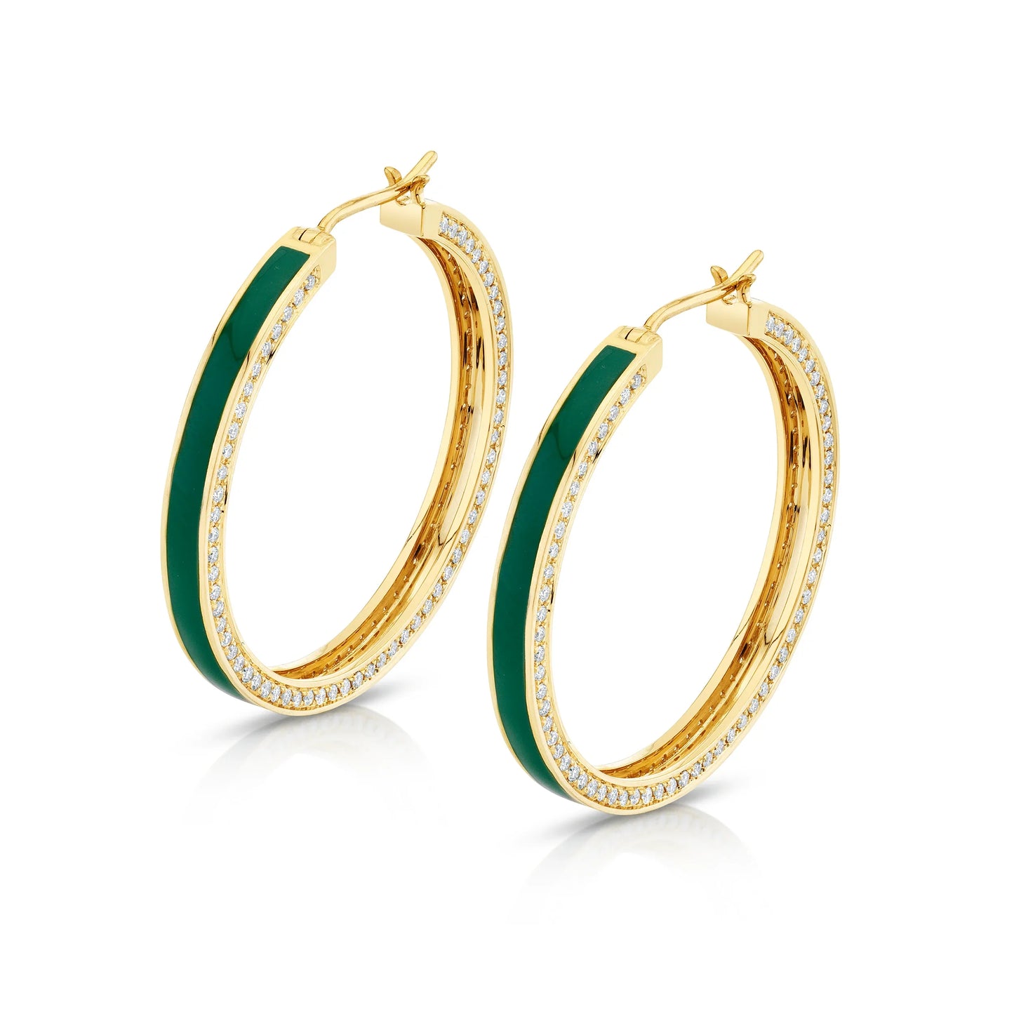 MICHAEL M Chroma Pavé Edge Hoop Earrings ER481