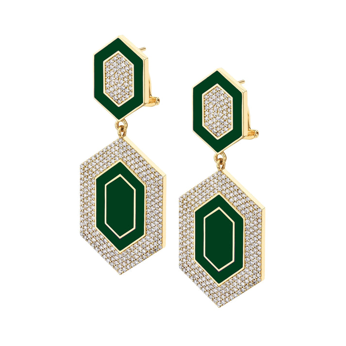 MICHAEL M Chroma Pavé Hexagon Cocktail Earrings ER490