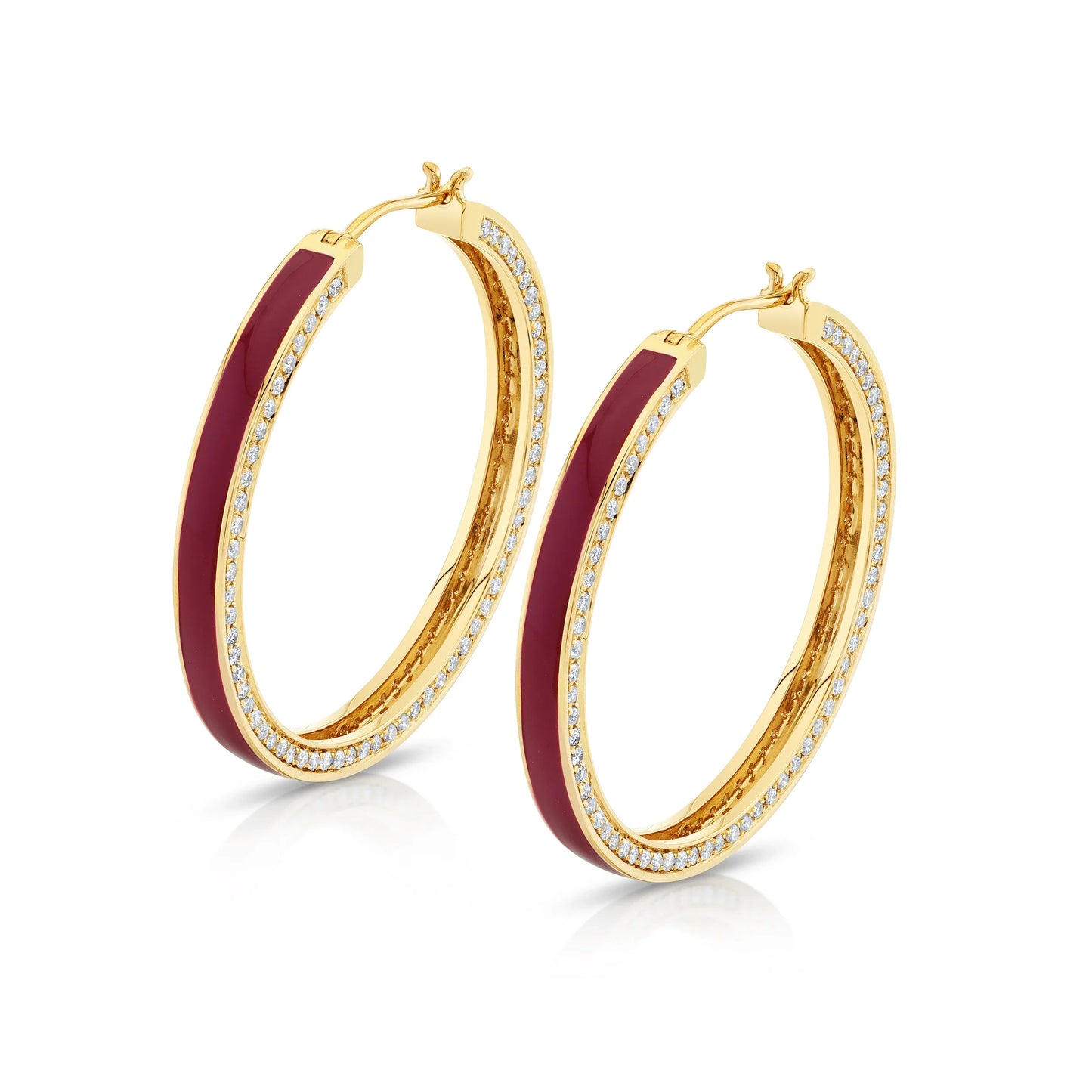 MICHAEL M Chroma Pavé Edge Hoop Earrings ER481