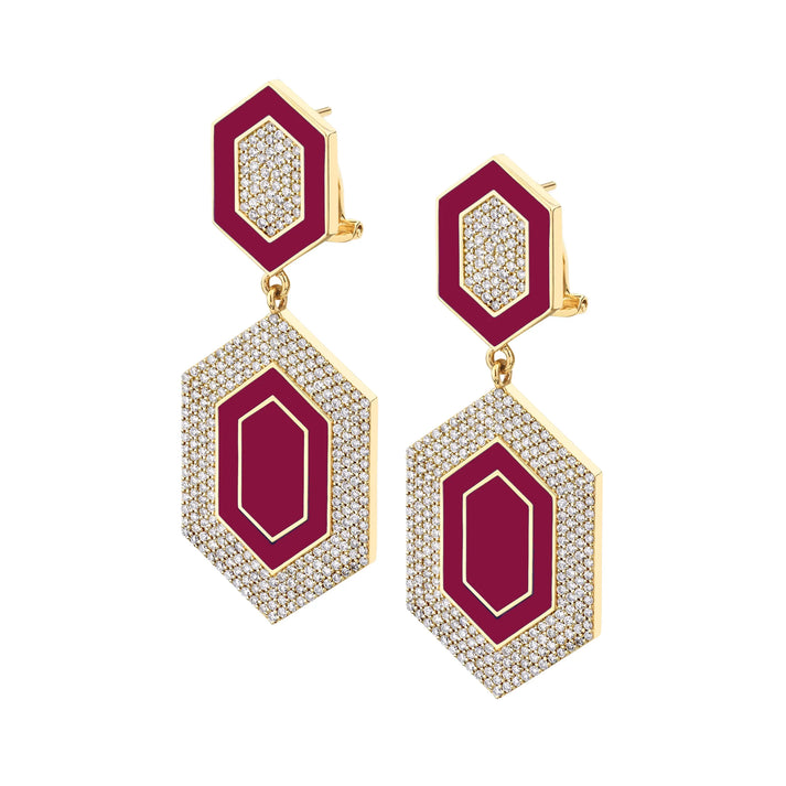 MICHAEL M Chroma Pavé Hexagon Cocktail Earrings ER490