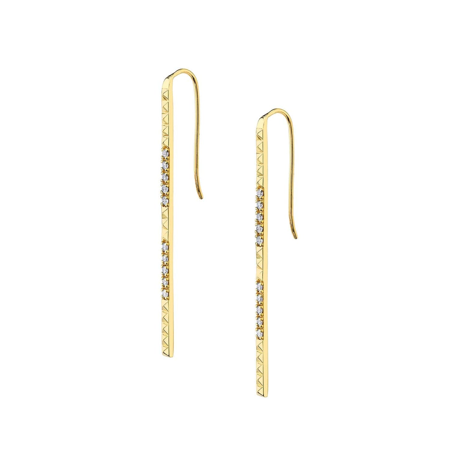 MICHAEL M Pavé Foundation Bar Earrings ER370YG