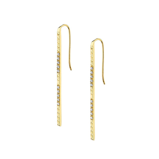 MICHAEL M Pavé Foundation Bar Earrings ER370YG