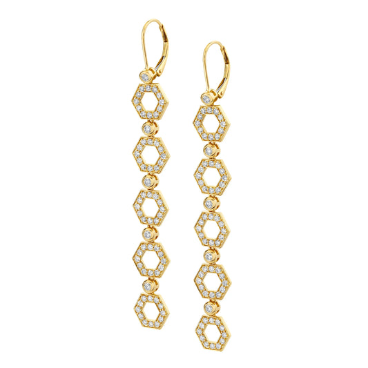 MICHAEL M Pavé Hex Long Infinity Earrings ER501