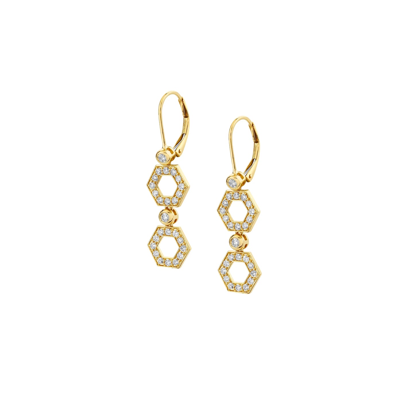 MICHAEL M Pavé Hex Short Infinity Earrings ER517