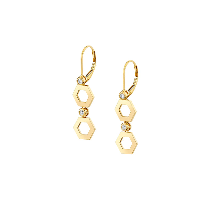 Plain Hex Short Infinity Earrings