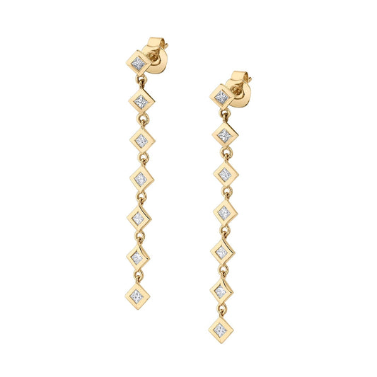 Princess Bezel Tennis Earrings