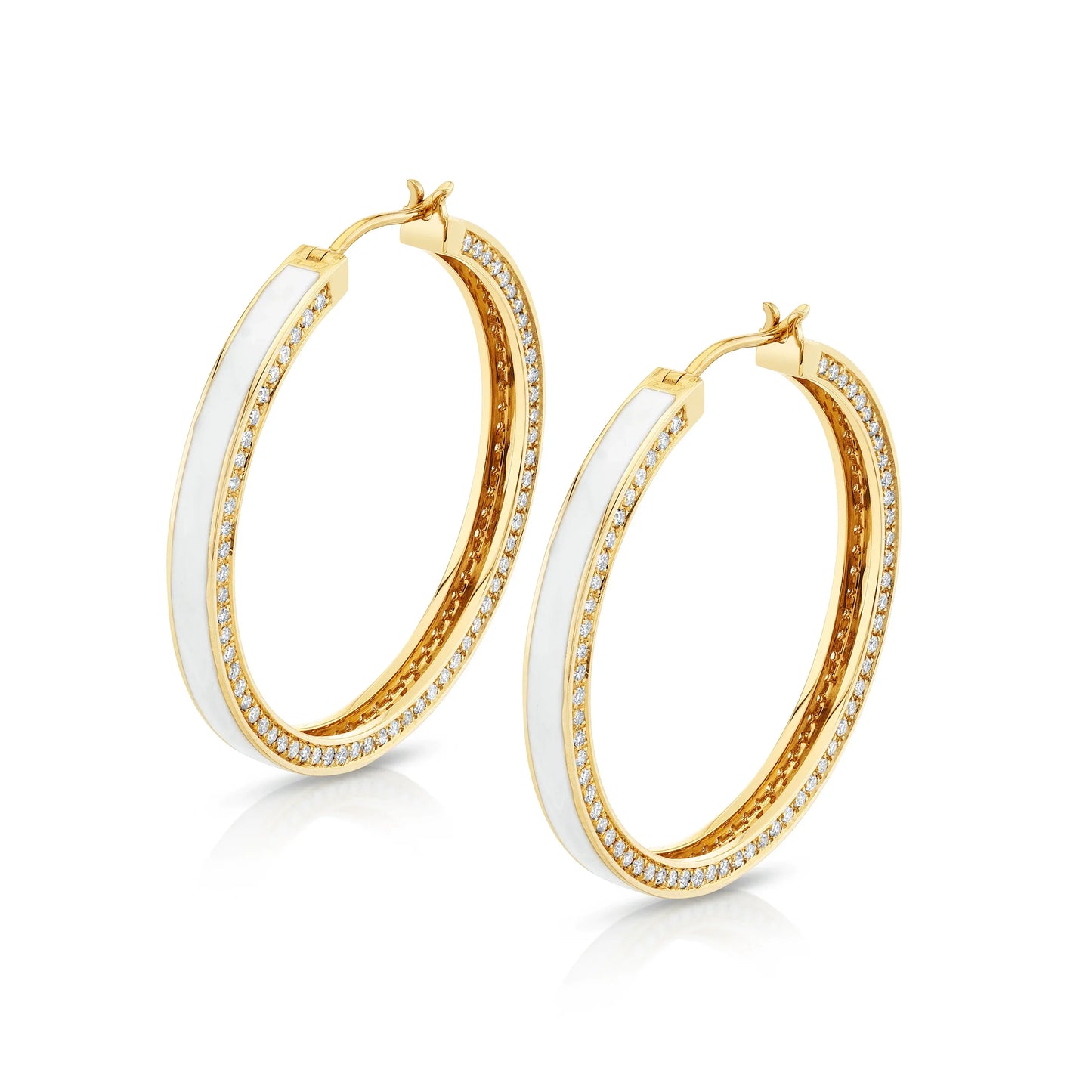 MICHAEL M Chroma Pavé Edge Hoop Earrings ER481