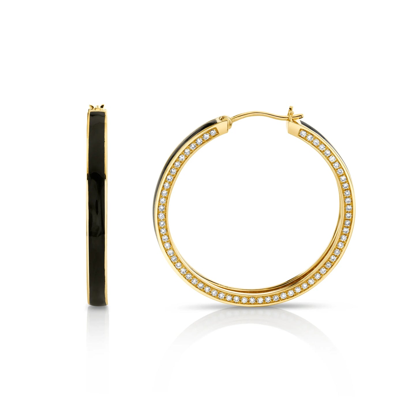 MICHAEL M Chroma Pavé Edge Hoop Earrings ER481