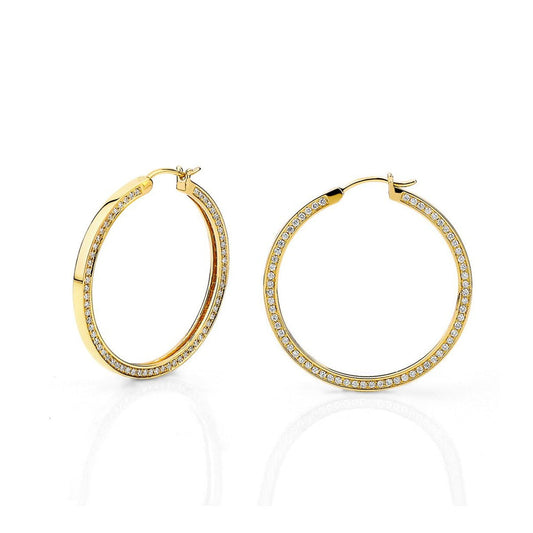 MICHAEL M Large Chroma Gold Edge Pavé Hoops ER481-HP-YG