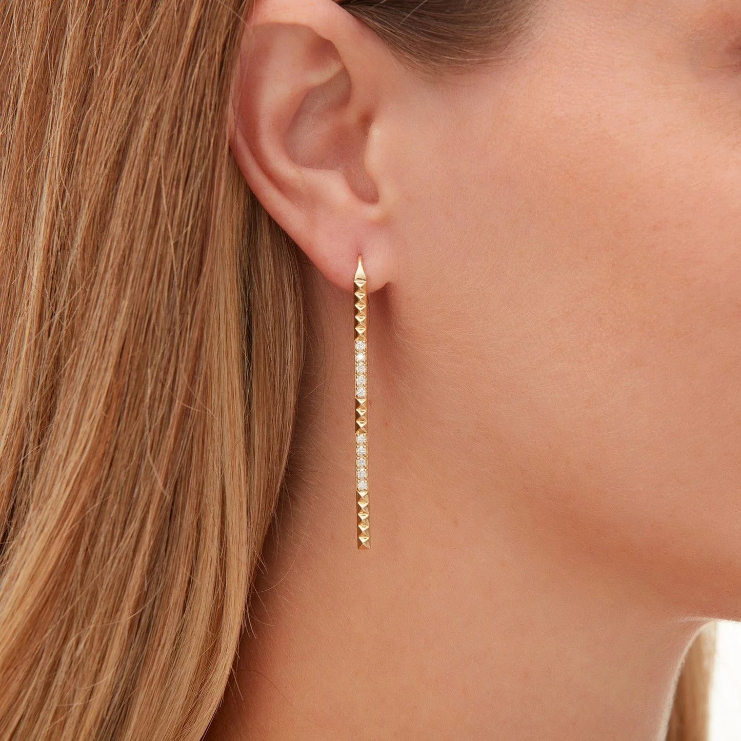 MICHAEL M Pavé Foundation Bar Earrings ER370YG