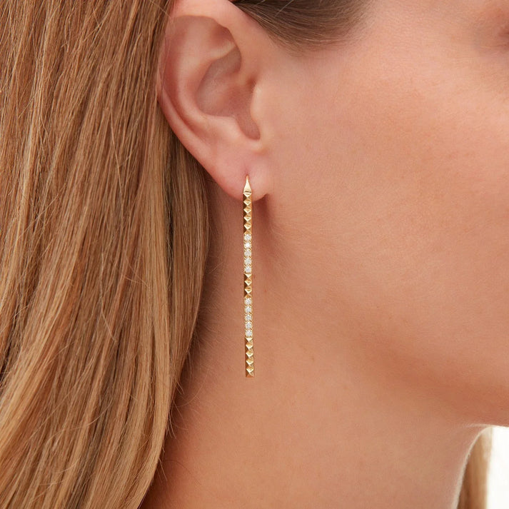 MICHAEL M Pavé Foundation Bar Earrings ER370YG