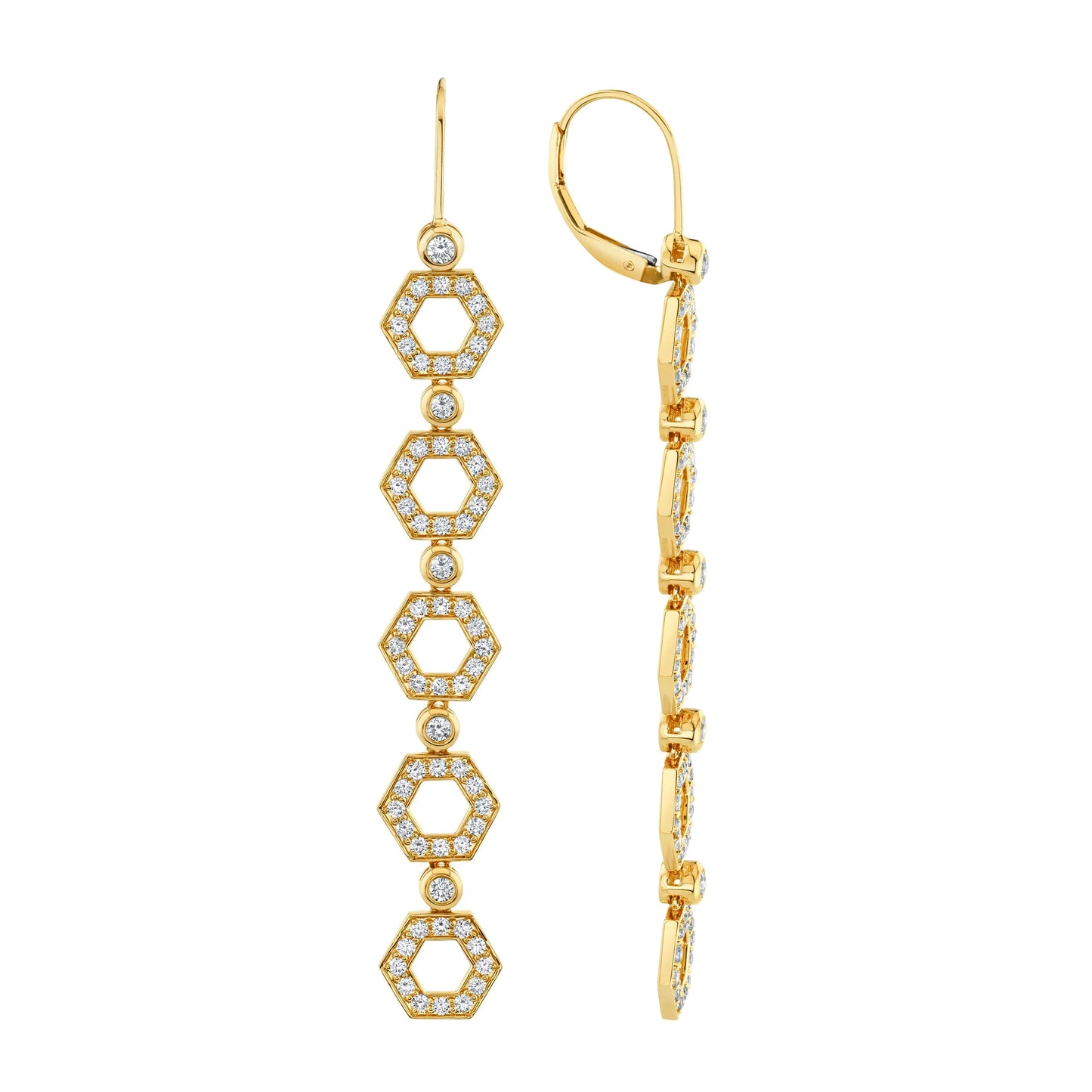 MICHAEL M Pavé Hex Long Infinity Earrings ER501