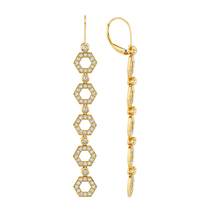 MICHAEL M Pavé Hex Long Infinity Earrings ER501