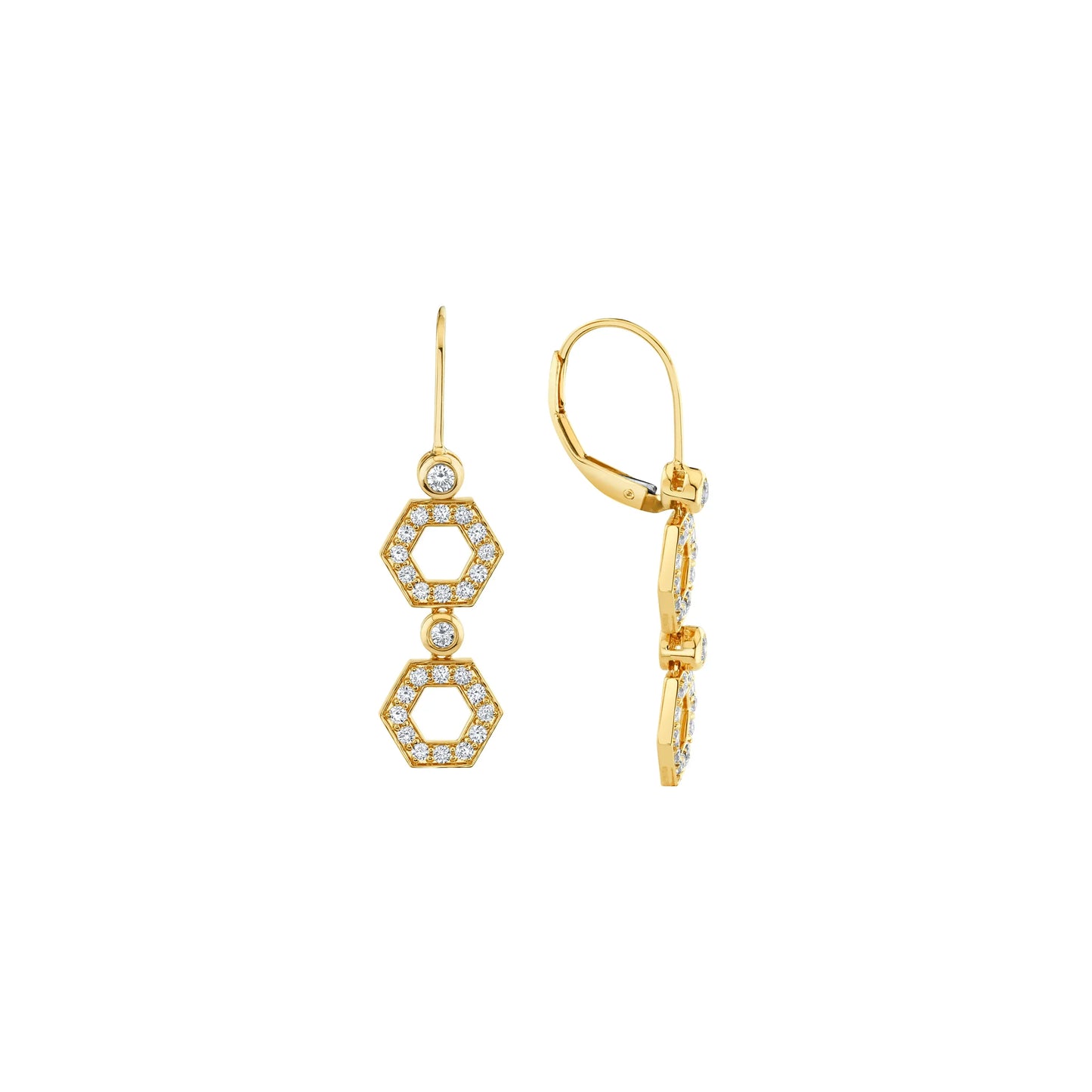 MICHAEL M Pavé Hex Short Infinity Earrings ER517