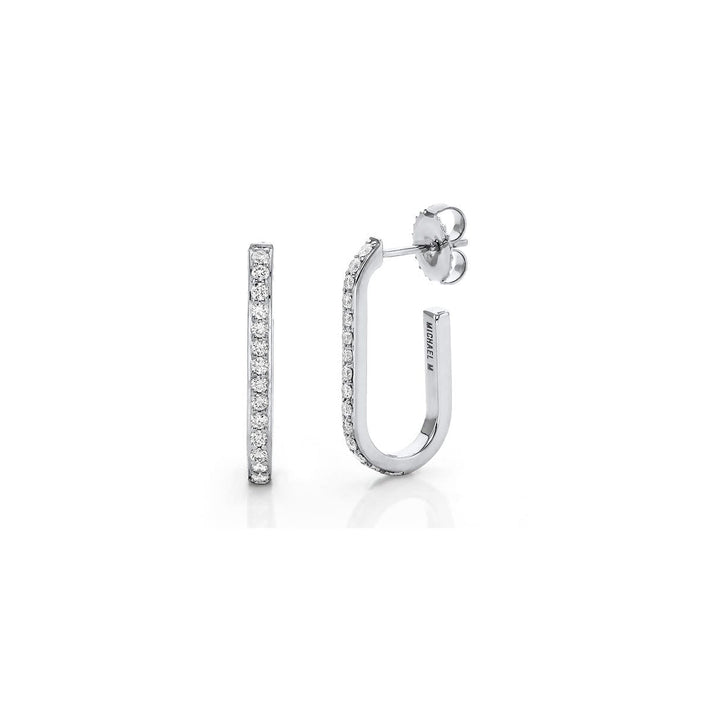 MICHAEL M Pavé Link Hoops ER359-YG
