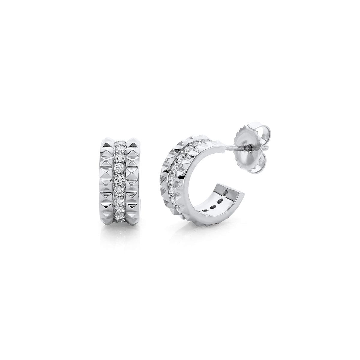 MICHAEL M Tetra Pavé Huggie Hoops ER350-YG