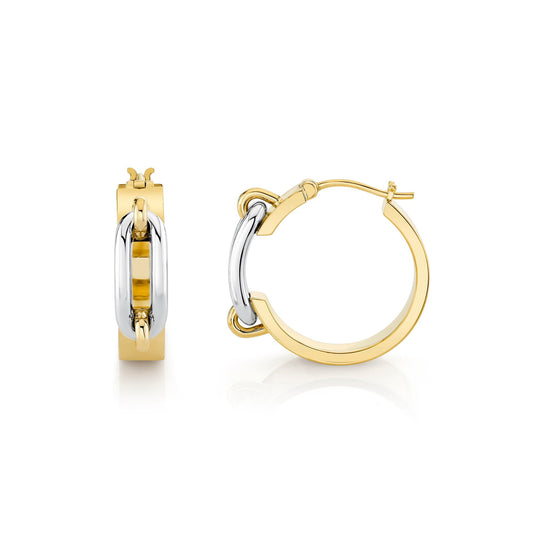 Wide Luxe Link Hoop Earrings