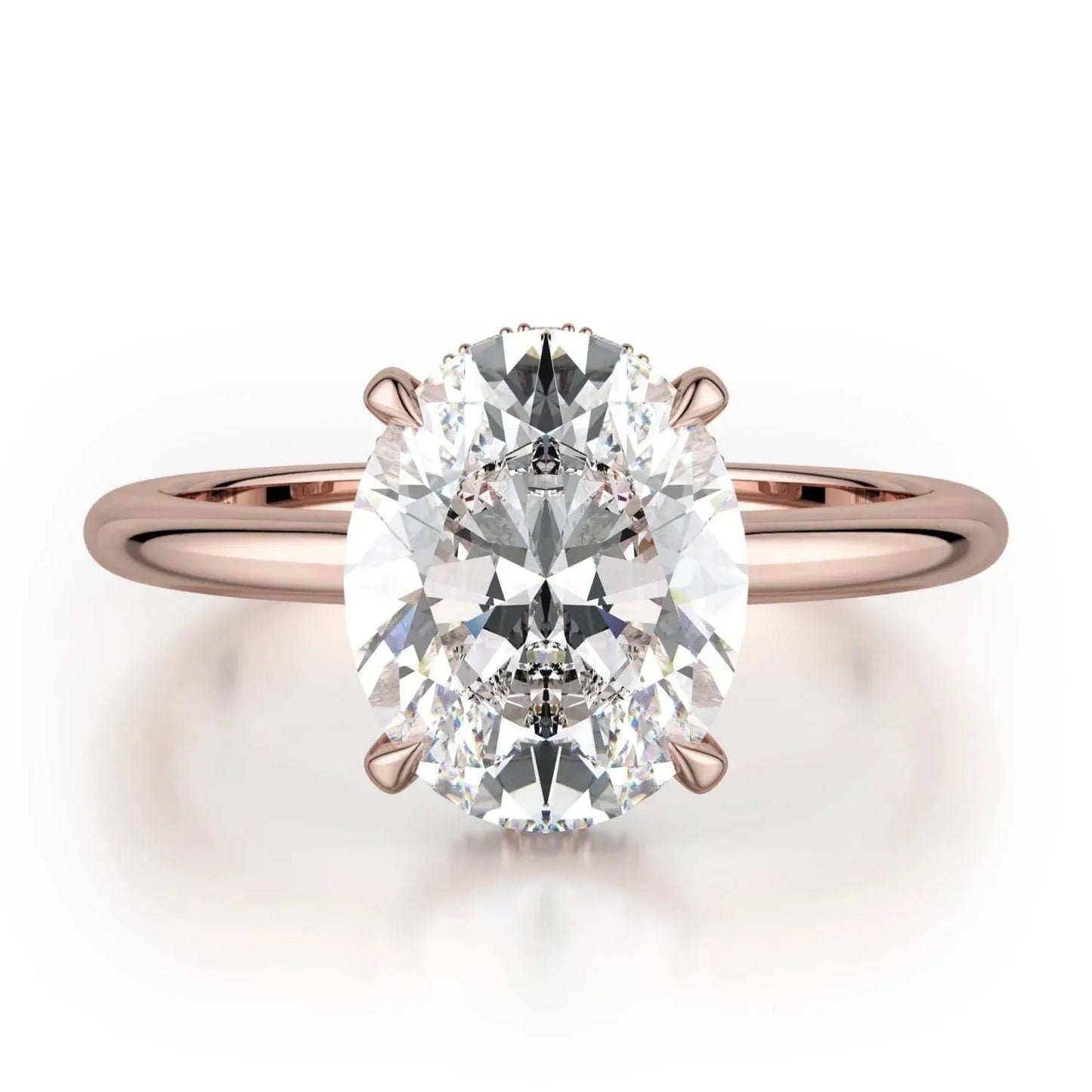 MICHAEL M CROWN R750-3 Oval-Cut Diamond Solitaire R750-3WG