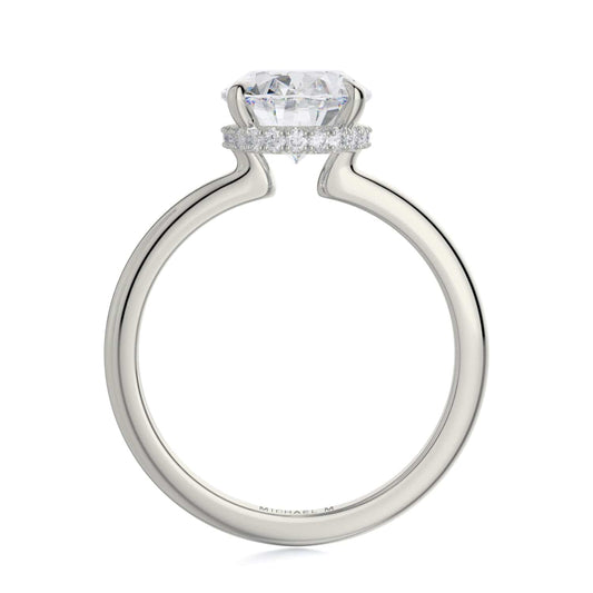 CROWN R750-3 Oval-Cut Diamond Solitaire