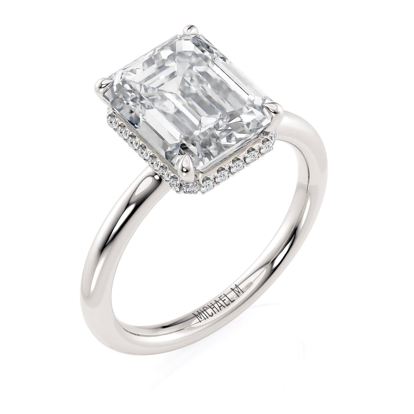 MICHAEL M CROWN R750-3EM Emerald-Cut Diamond Solitaire