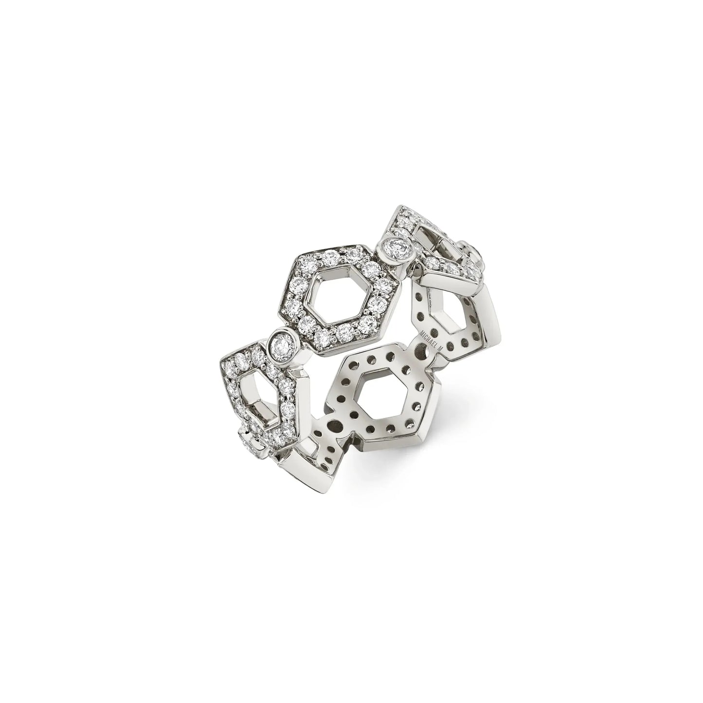 MICHAEL M Pavé Hex Infinity Band F505