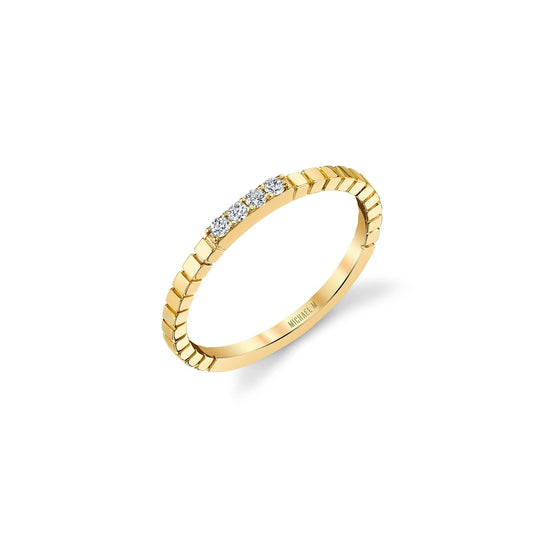 Etched Four Diamond Band