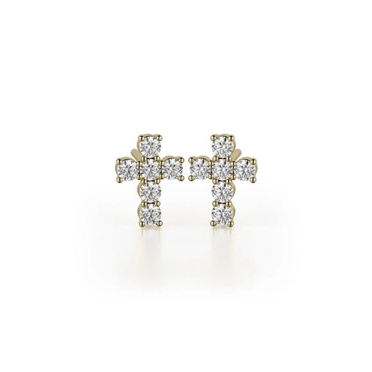 MICHAEL M Mini Diamond Cross Earrings ER278YG