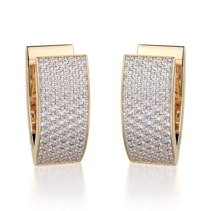 Narrow Huggie Diamond Hoop Earrings