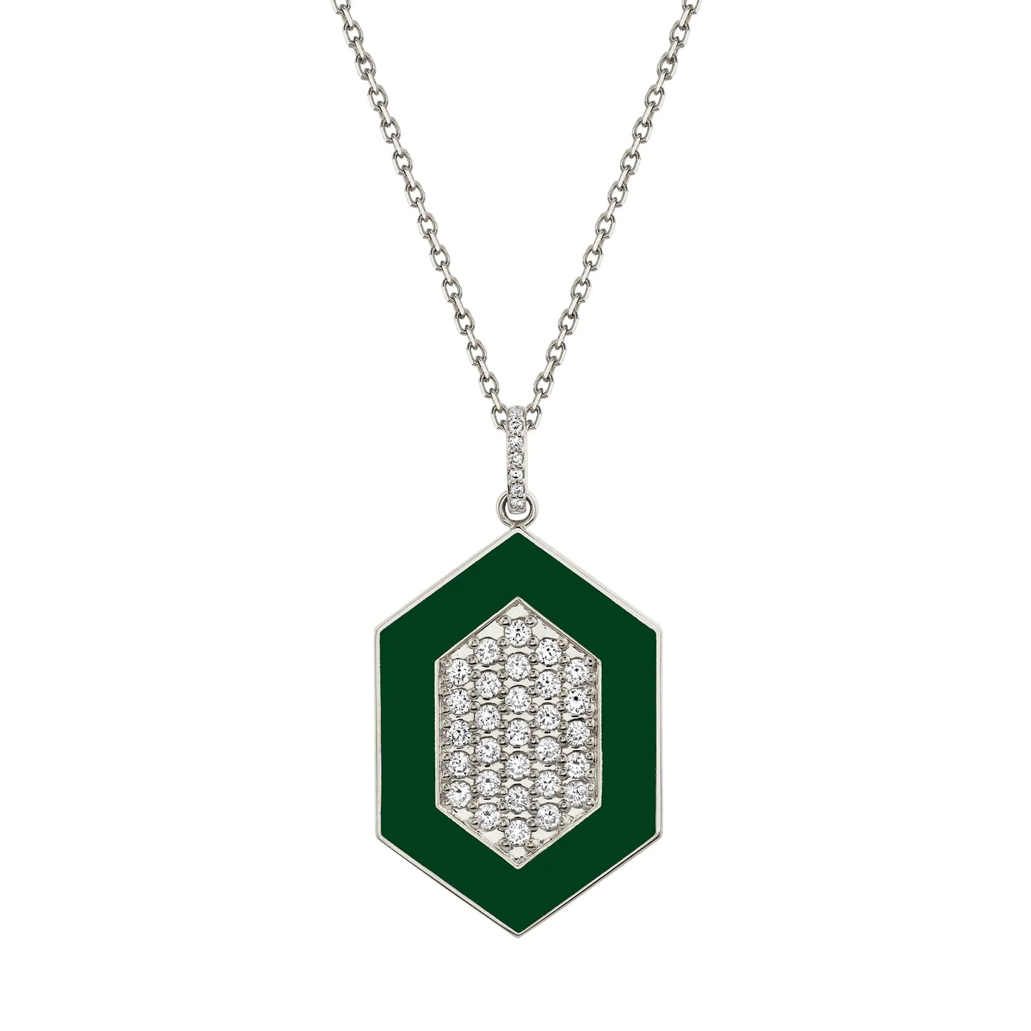 MICHAEL M Chroma Pavé Hexagon Pendant P491