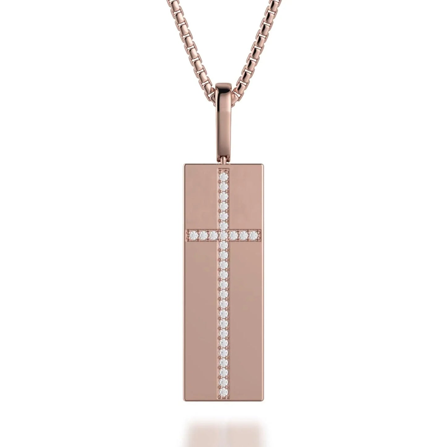 MICHAEL M Diamond Cross Tag Necklace MP233YG