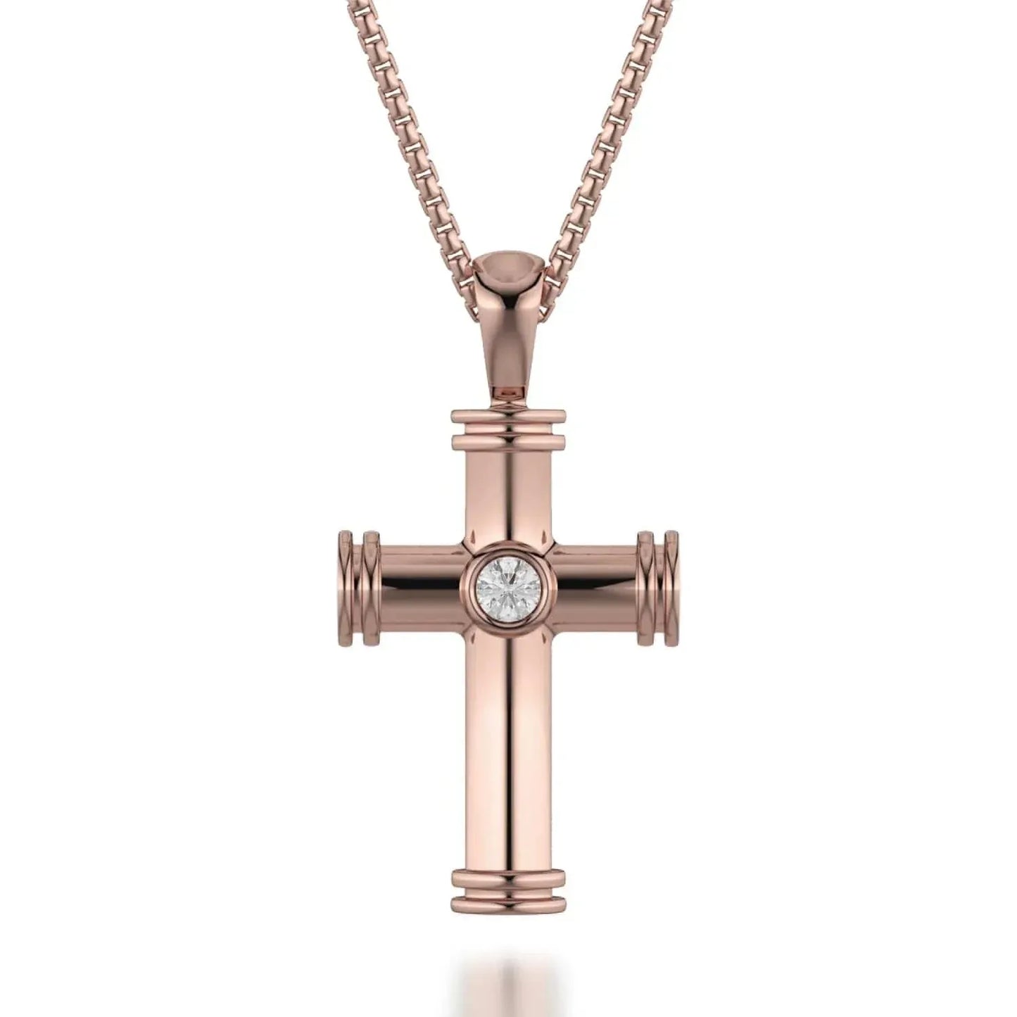 MICHAEL M Single Diamond Cross Pendant MP234WG