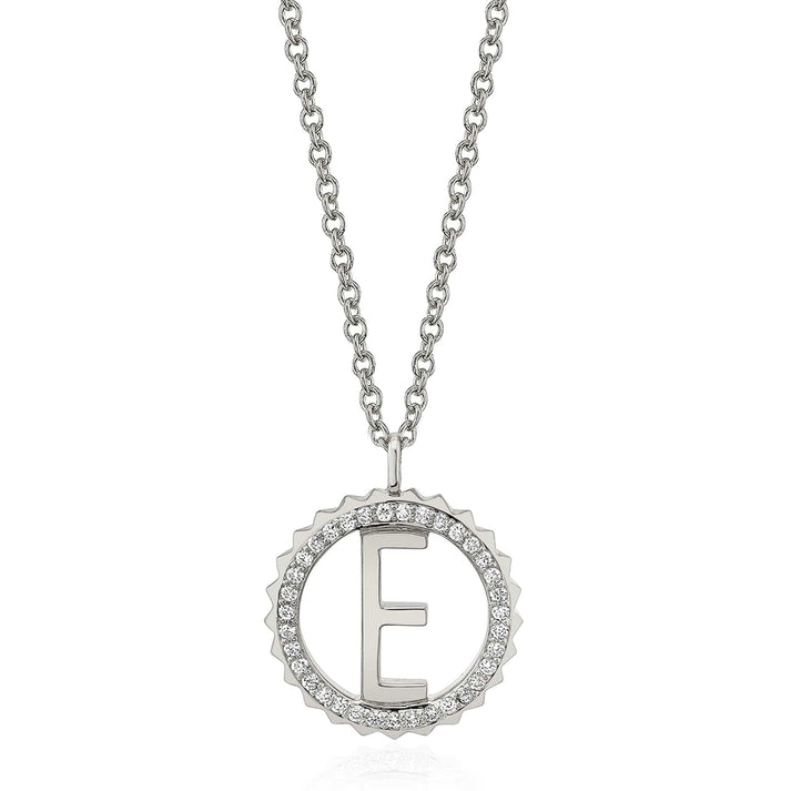 MICHAEL M Mini Tetra Pavé Initial Medallion P365YG