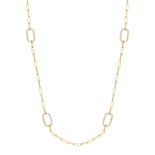 MICHAEL M Pavé Link Station Necklace CN519