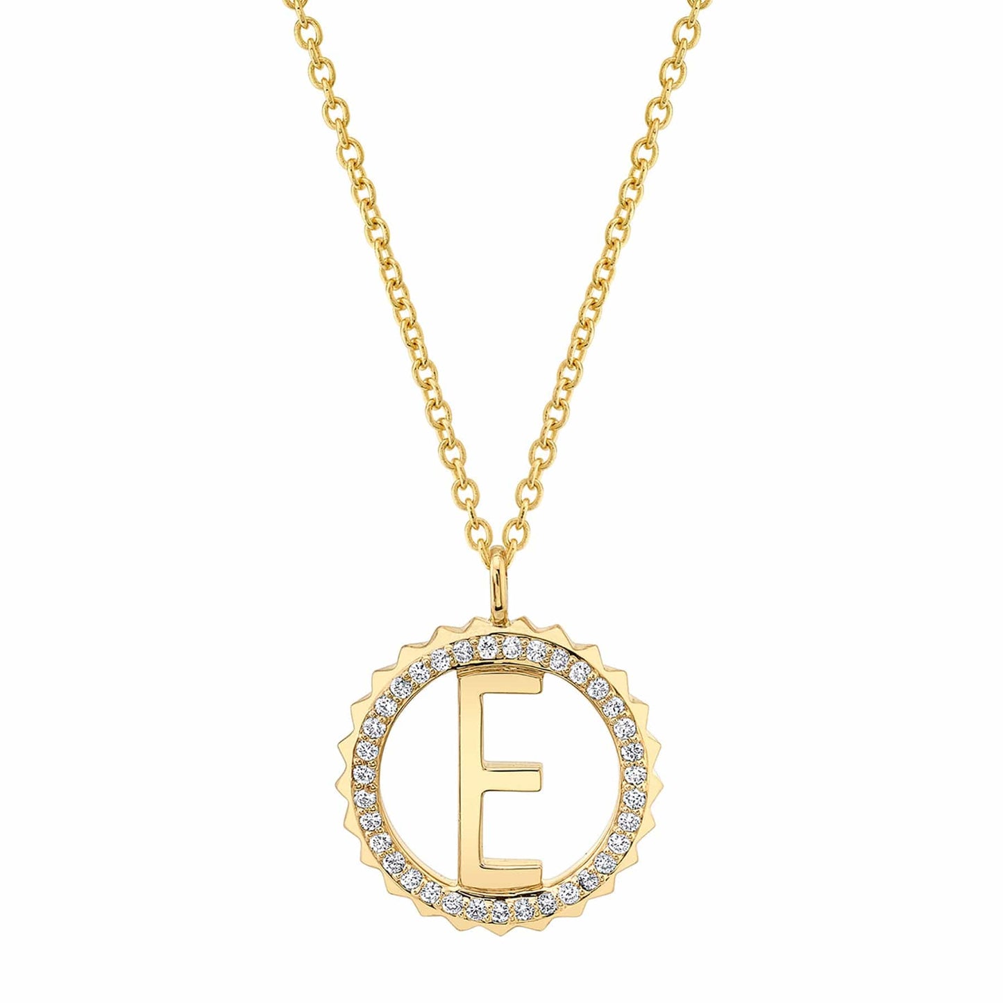 MICHAEL M Mini Tetra Pavé Initial Medallion P365YG