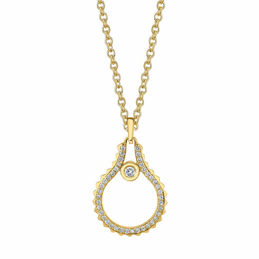 MICHAEL M Pavé Mini Signature MM Tetra Pendant P380YG
