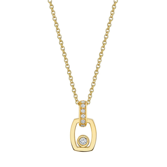 Link Pendant with Bezel Set Diamond