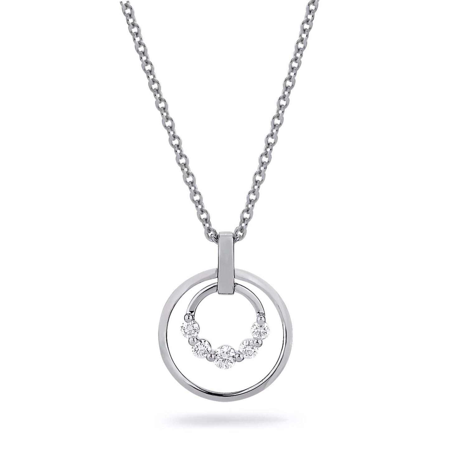 MICHAEL M Cloud Double Ring Pendant Necklace