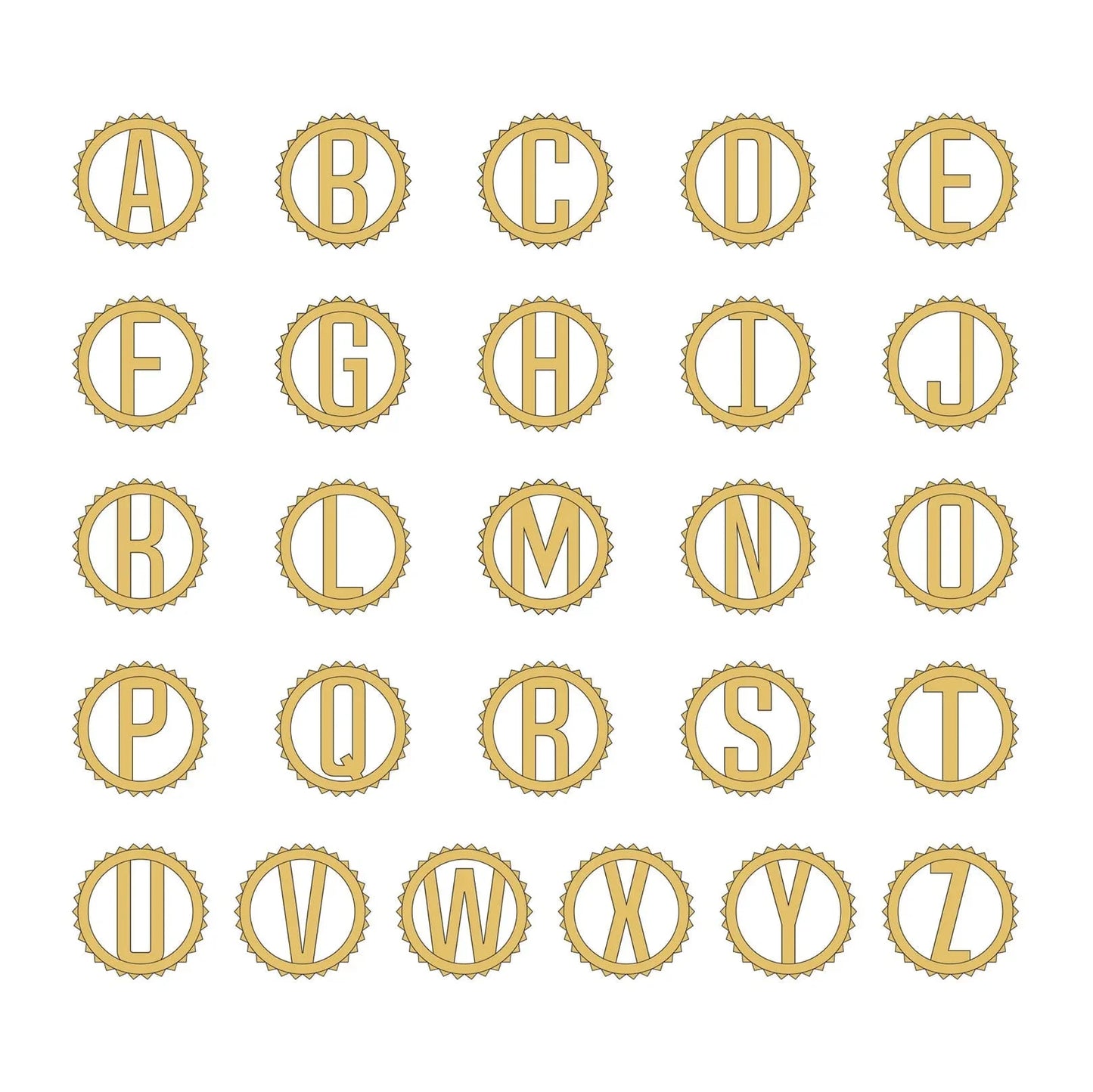 MICHAEL M Mini Tetra Pavé Initial Medallion P365YG