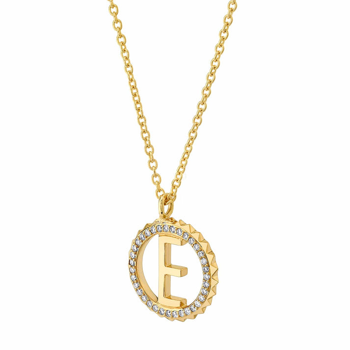 MICHAEL M Mini Tetra Pavé Initial Medallion P365YG