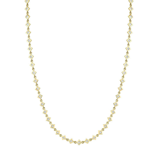 Princess Bezel Tennis Necklace