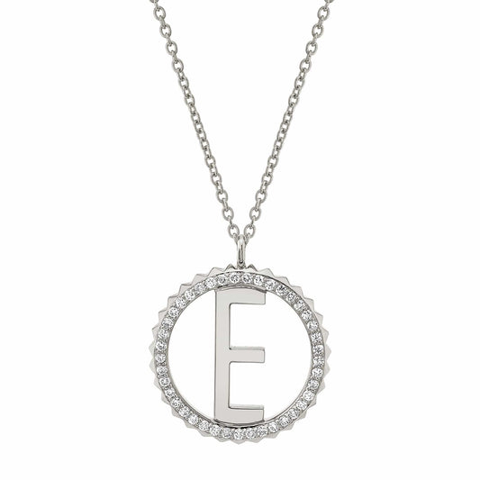MICHAEL M Tetra Pavé Initial Medallion P367YG