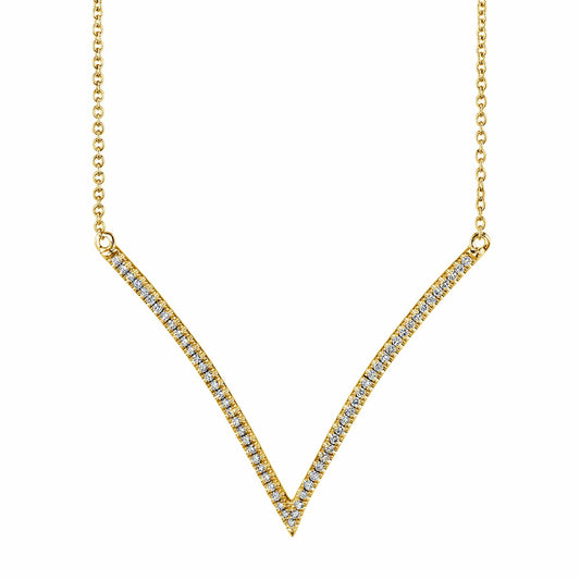 Wide V Diamond Pendant