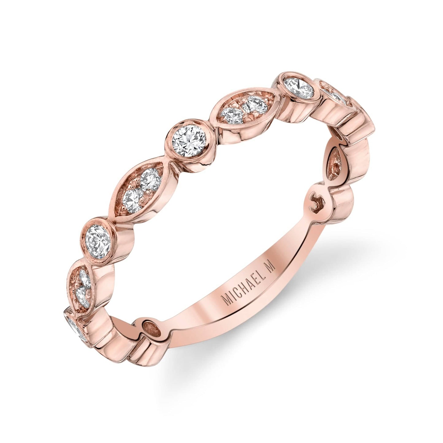 MICHAEL M Marquise and Circle Pavé Diamond Band B313
