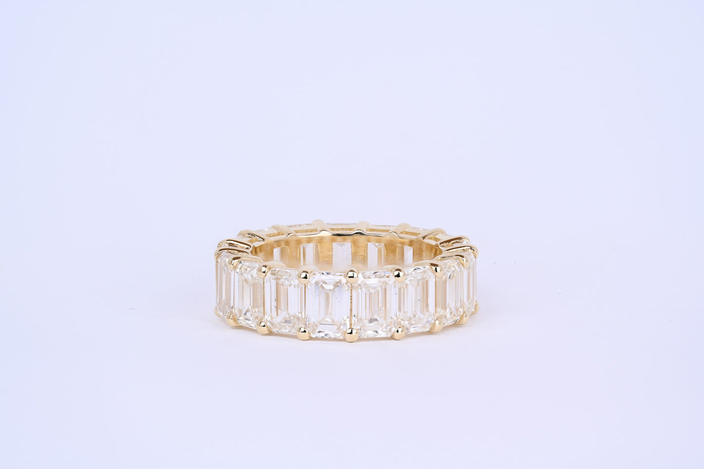 8.6 ctw emerald cut eternity ring