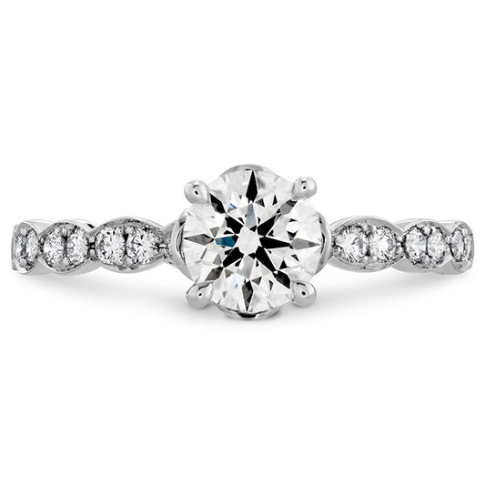 LORELEI FLORAL ENGAGEMENT RING WITH DIAMOND BAND UU1868