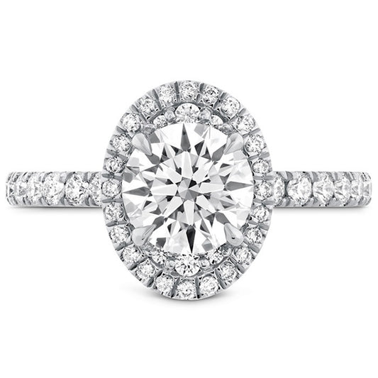JULIETTE OVAL HALO ENGAGEMENT RING WITH DIAMOND BAND UU2175