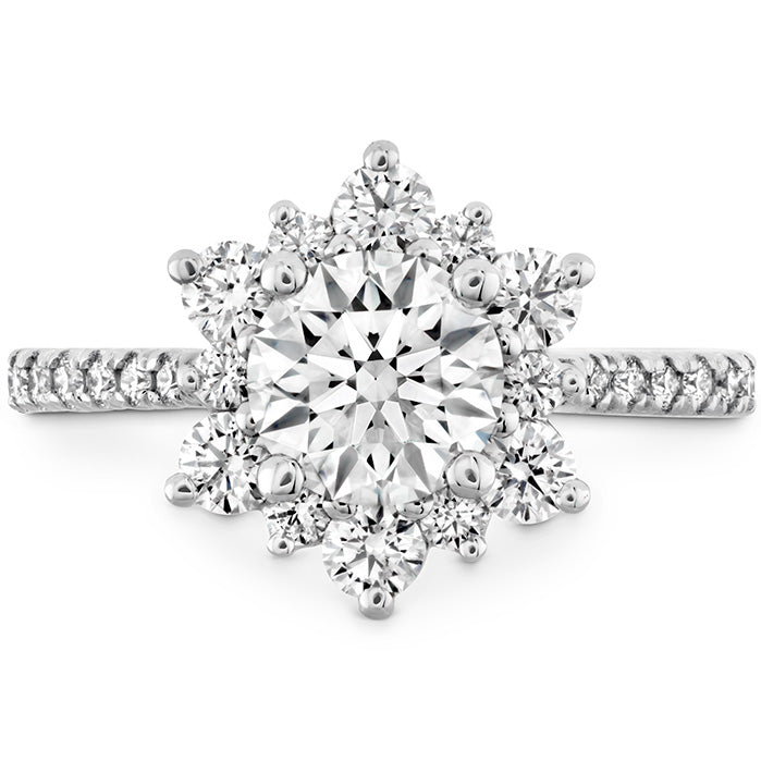 DELIGHT LADY DI HALO ENGAGEMENT RING WITH DIAMOND BAND UU2772